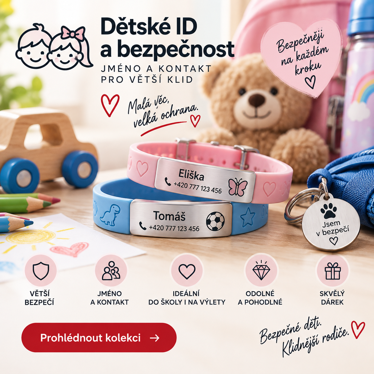 Dětské ID a bezpečnostní náramky